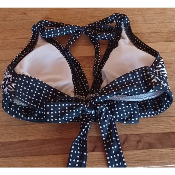 Mossimo Halter Bikini Top Black Women's Small Wide Straps for Neck and Back - Picture 4 of 5